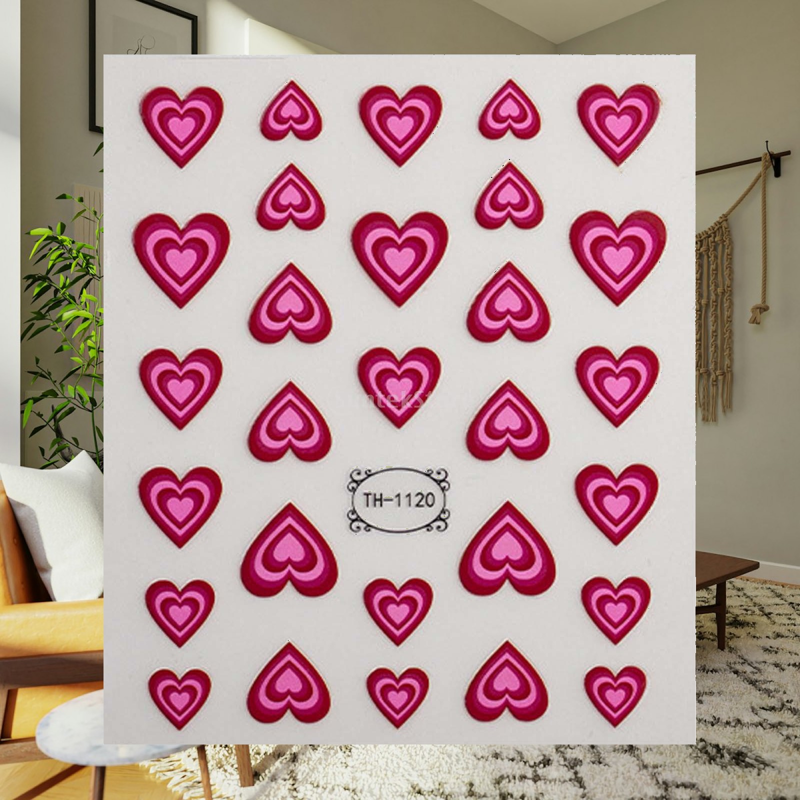 バレンタインデー 3D ハート ネイルアート ステッカー D - Nail Art Valentines Day のレビューと価格