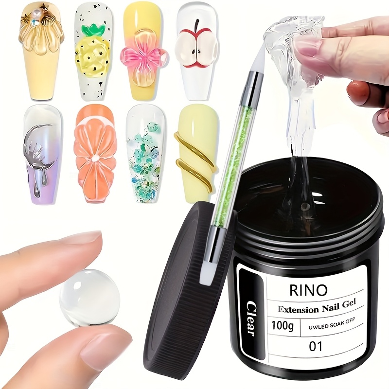 100gクリアノンスティックハンドエクステンションネイルジェ - Nail Art Ombre のレビューと価格